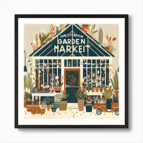 Amsterdam Garden Market Shop Art Print