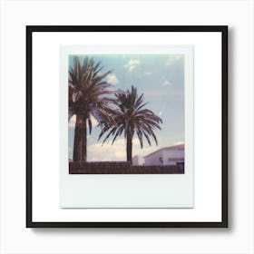Polaroid Menorca Spain Palm Trees Blue Sky Holiday Art Print