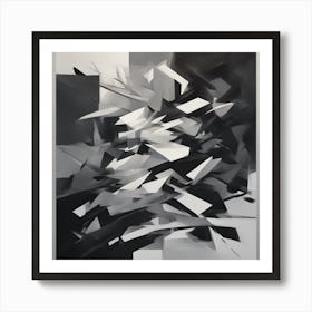 Abstract Black And White Painting 4 Art Print