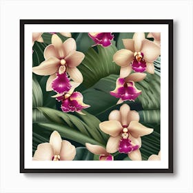 Tropical orchids  Art Print