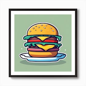 Hamburger On A Plate 145 Art Print