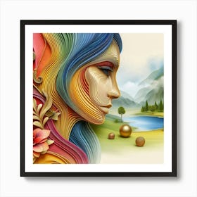 A lady's face Art Print