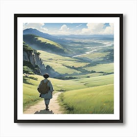 Man Walking Down A Path Art Print