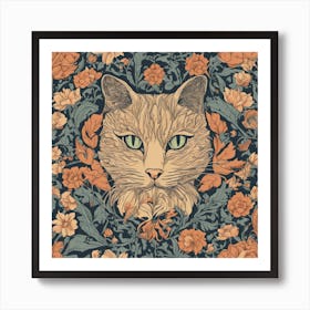 William Morris Inspired Cats Collection Art Print (2) 1 Art Print