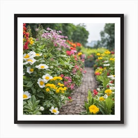 Colorful Flower Garden Art Print