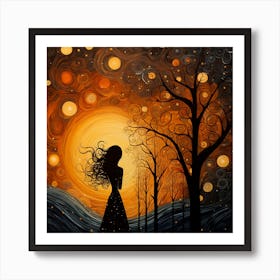 Hair In The Wind 5 Art Print