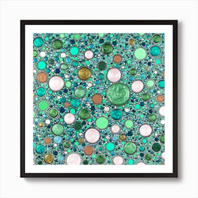 Mountain Zen Turquoise Square Art Print