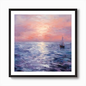 Dreamy Purple Waters: Monet's Artistic Seascape Art Print