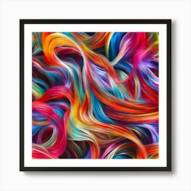 Colorful Wavy Hair Art Print