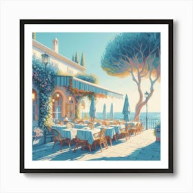 Restaurant Hd Wallpaper Art Print