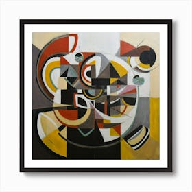 abstract painting with geometric 12 Art Print