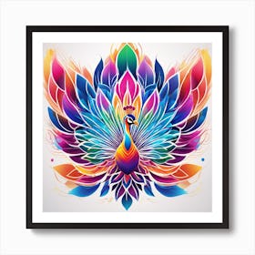 Colorful Peacock Art Print