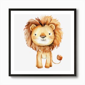 Watercolor Lion Art Print