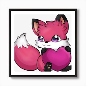 Fox Heart Love Art Print