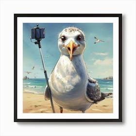 Seagull On The Beach 11 Art Print