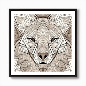 Geometric Wolf Head 4 Art Print