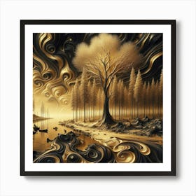 Tree Of Gold 4 Art Print