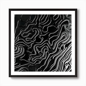 Abstract Black And White Painting Art Print