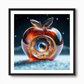 Apple In The Snow Art Print