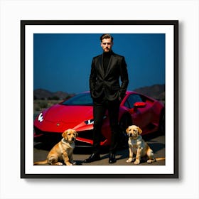 Portrait Of A Man And His Dogs 2 Poster