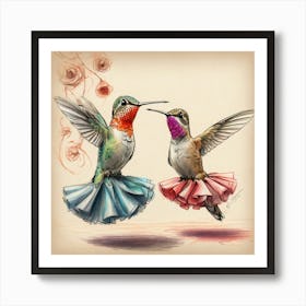 Hummingbirds 11 Art Print