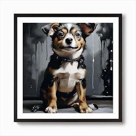 Sad dog Art Print