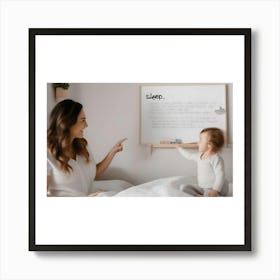 Mother And Child In Bed Art Print