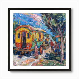 Van Gogh Style. Gypsy Life at Arles Series 2 Art Print