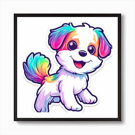 Rainbow Shih Tzu Art Print