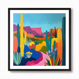 Colourful Gardens Desert Botanical Garden Usa 3 Art Print