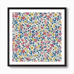 Bloom Burst London Fabrics Floral Pattern 3 Art Print