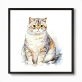 Scottish Fold Shorthair Cat Portrait 2 Art Print