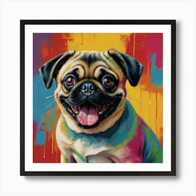 Pug Puppy Painting Art Print