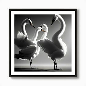 Swans In Flight Art Print