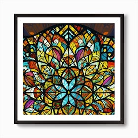 Picture of medieval stained glass windows 10 Art Print