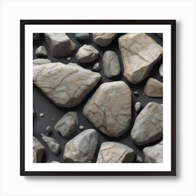 Rocks On A Black Background 5 Art Print
