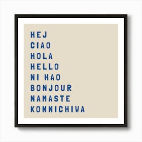 Hello Different Languages 05 Art Print