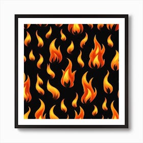 Flames On Black Background 59 Poster