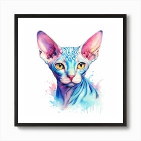 Sphynx Bambino Cat Portrait 3 Art Print