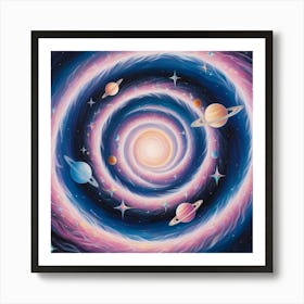 Saturn Spiral Art Print