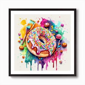 Donuts are an American-origin dessert Watercolor 2 Art Print