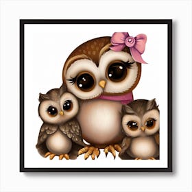 Cute Owls Art Print