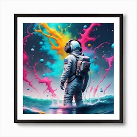 Astronaut In Seas Art Print