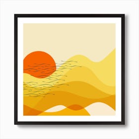 Sunset On The Beach 1 Art Print