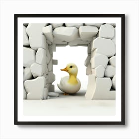 Duck In A Hole 1 Art Print