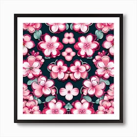 Sakura Flower Pattern Art Print