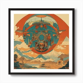 Spaceship In The Sky Art Print