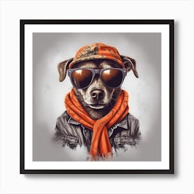 Dog In Sunglasses Art Print