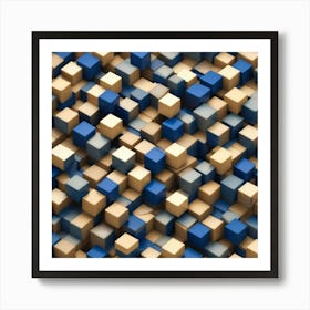 Abstract 3d Cubes 2 Art Print