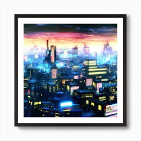 Cyberpunk City Art Print